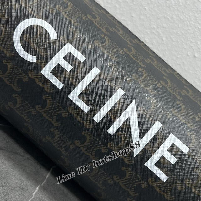 Celine專櫃新款枕頭包 賽琳男女款帆布肩帶圓形單肩斜挎包 xxl1106